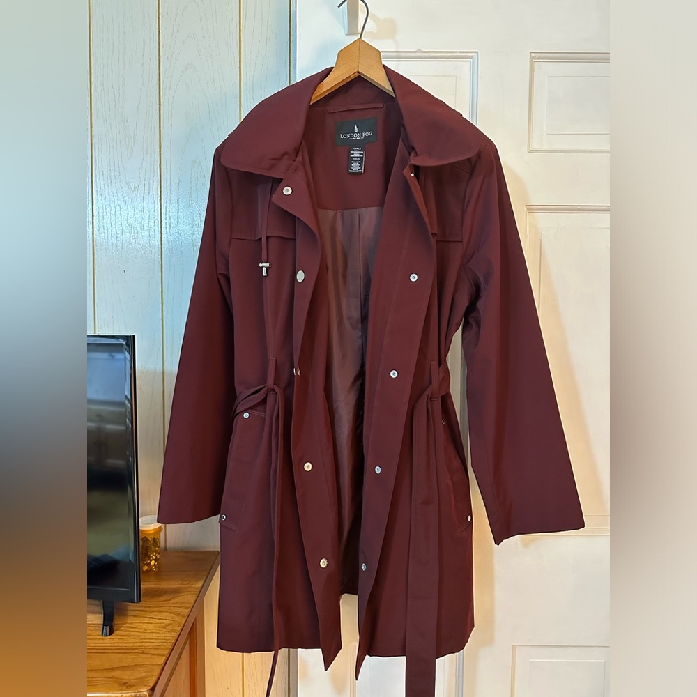 London Fog Burgundy Trench Coat